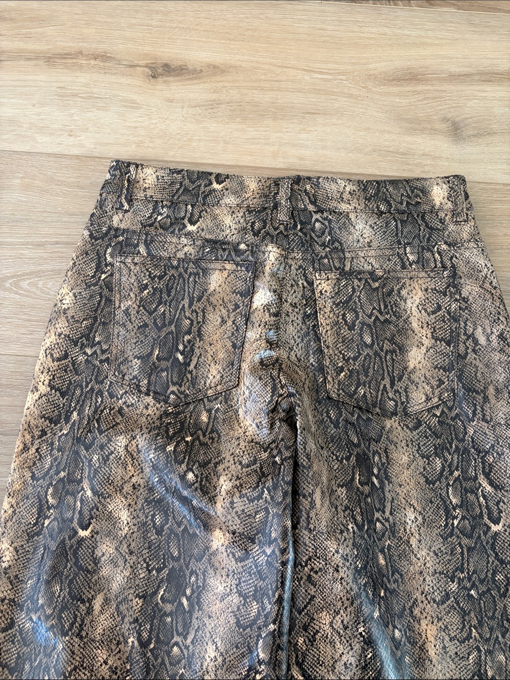 Mango Wide-Leg Snake Print Jeans - Taupe & Black - Picture 5 of 6